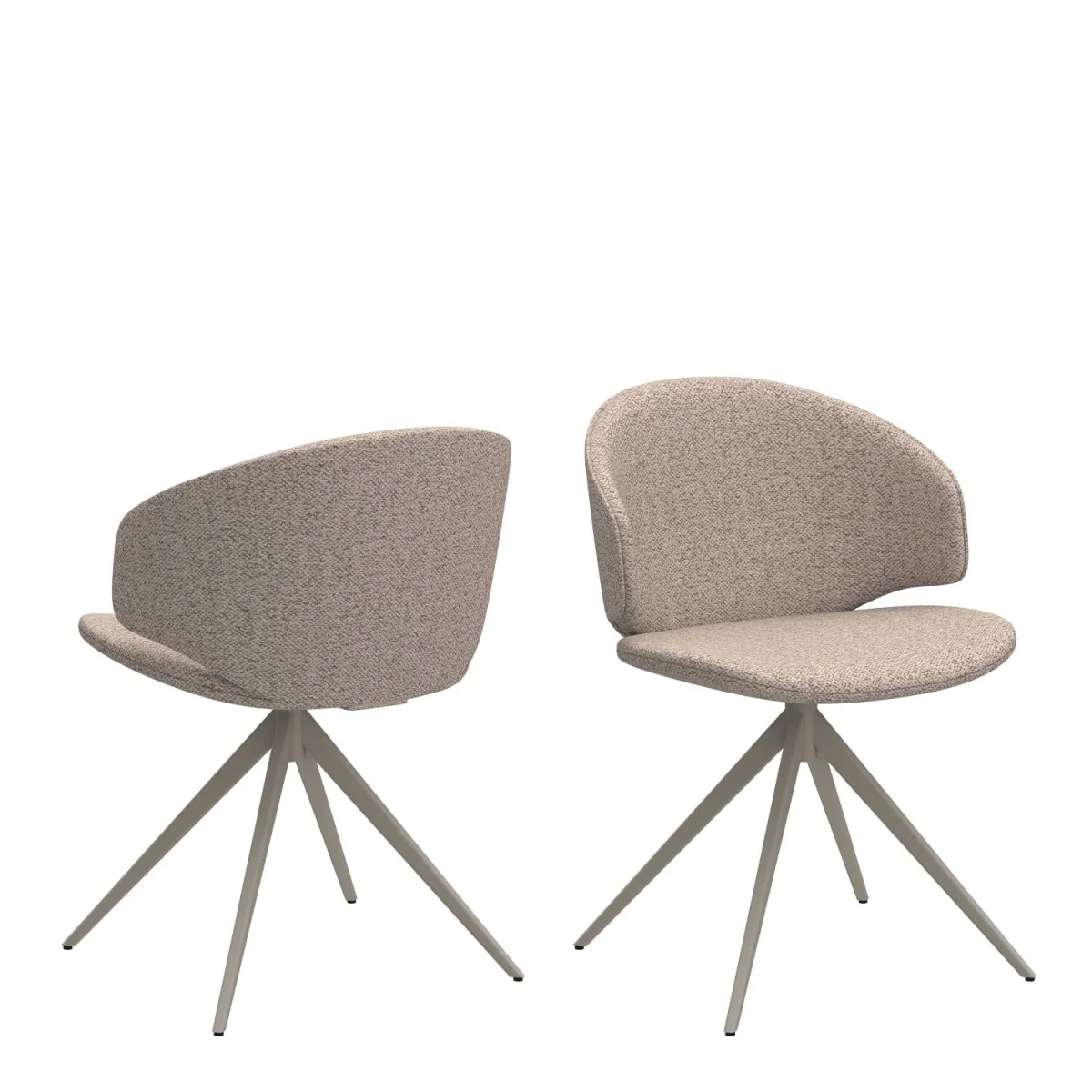 Valley Boucle Swivel Dining Chair with Spiral Steel Base - Neutral – image 2