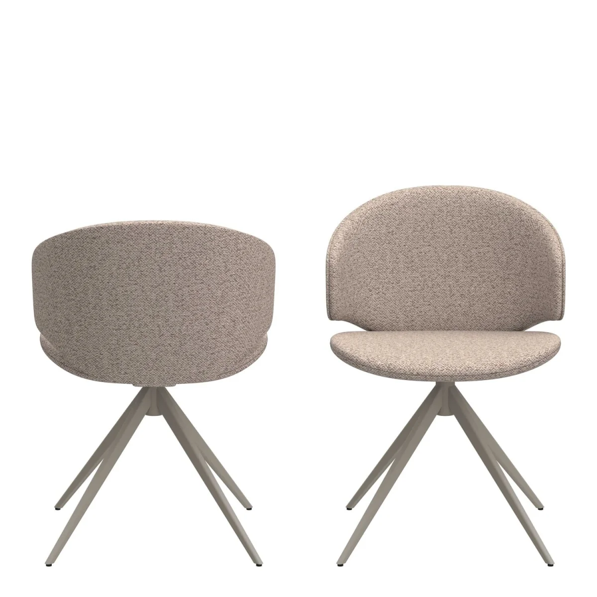 Valley Boucle Swivel Dining Chair with Spiral Steel Base - Neutral – image 3