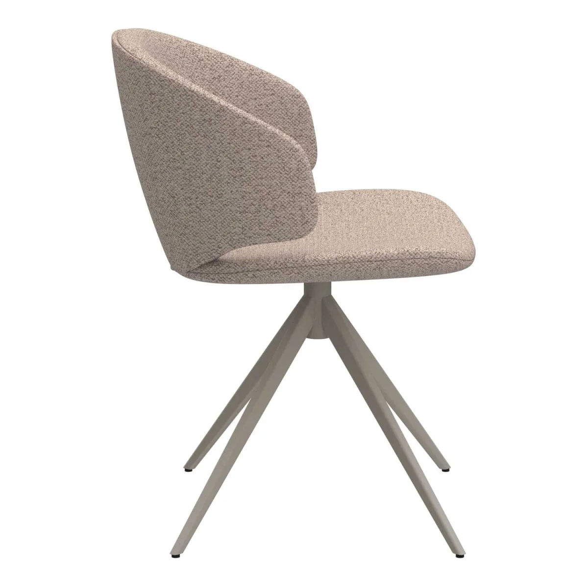 Valley Boucle Swivel Dining Chair with Spiral Steel Base - Neutral – image 4