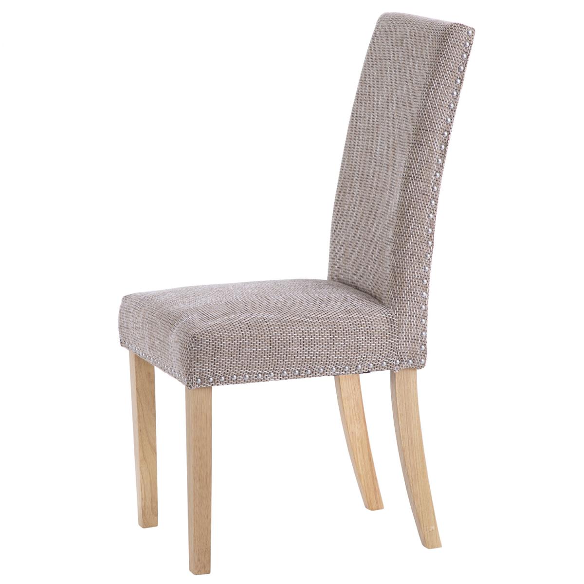 Pair of Formal Studded Dining Chair - Twill – image 3