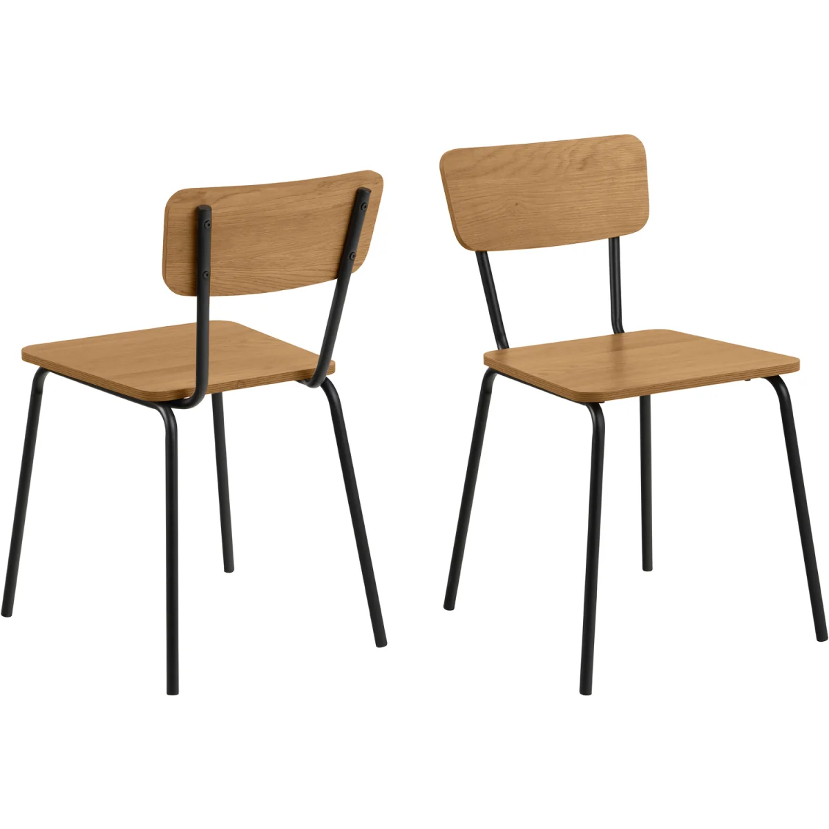Peru Dining Chair in Steel and Oak Set of 4 - Steel & Oak – image 3
