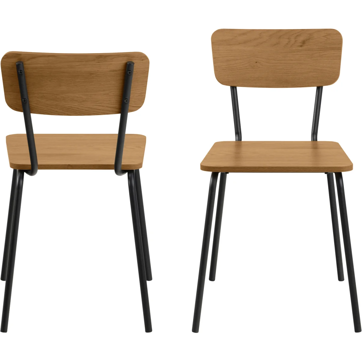 Peru Dining Chair in Steel and Oak Set of 4 - Steel & Oak – image 4