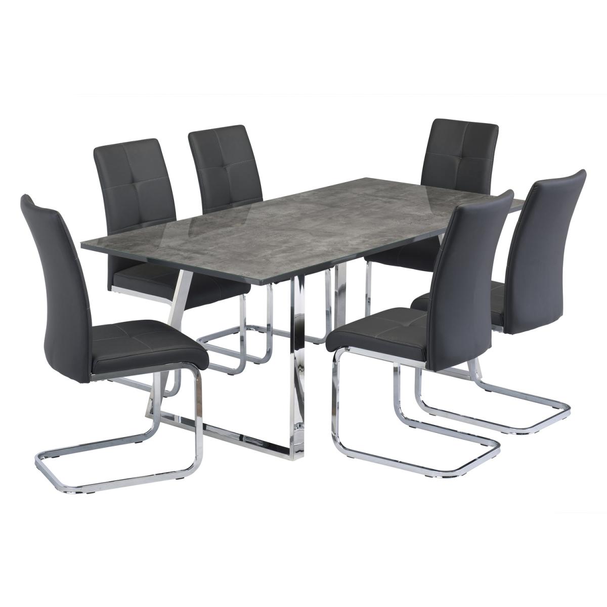 Charcoal Grey Florence PU Dining Chair - Grey – image 4