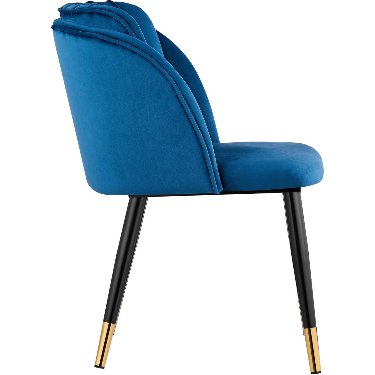 Milano Velvet Dining Chairs Set of 4 - Blue / Silver End Caps – image 11