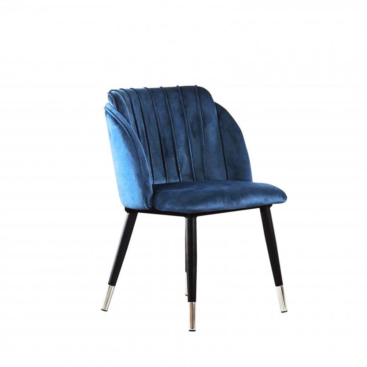 Milano Velvet Dining Chairs Set of 4 - Blue / Silver End Caps – image 7
