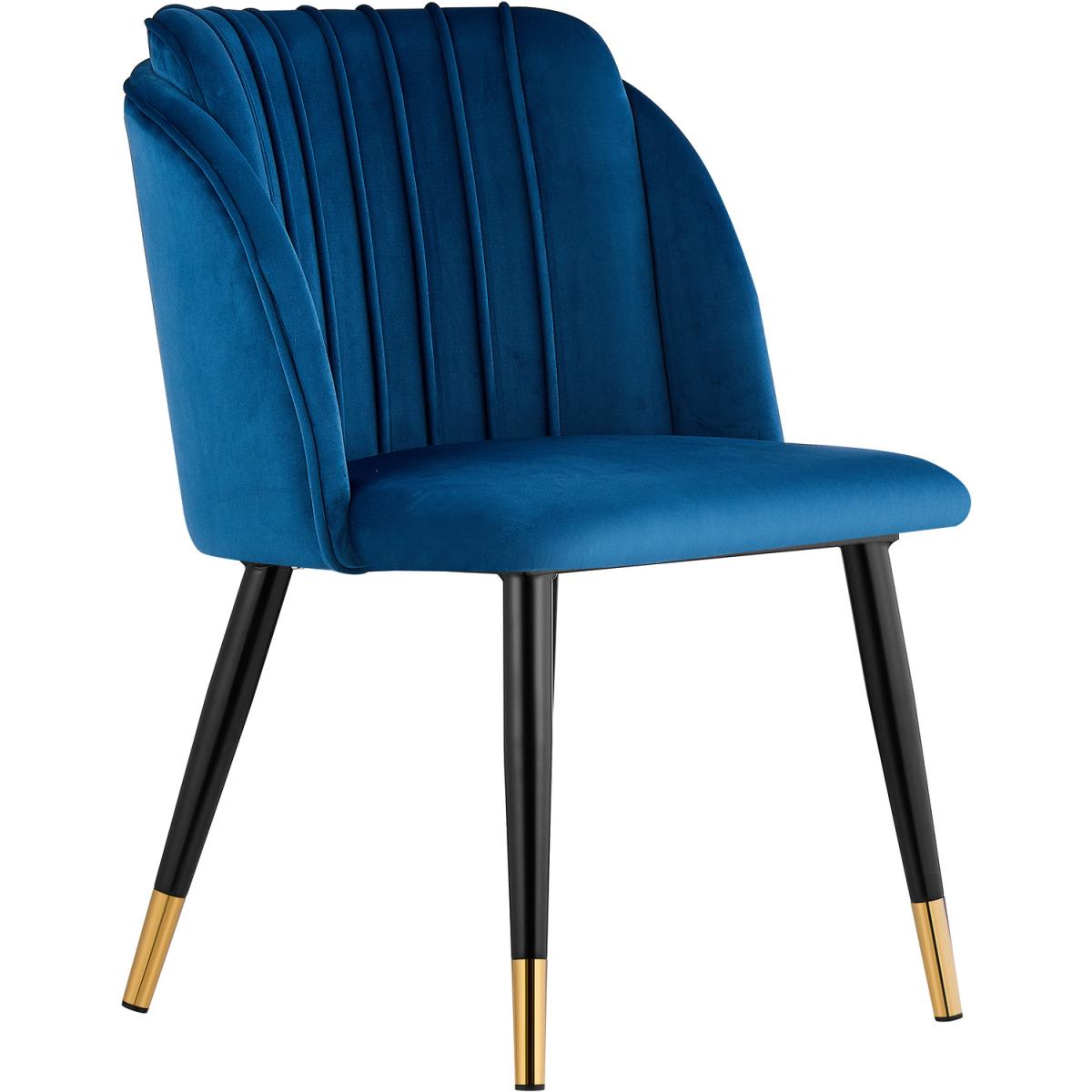 Milano Velvet Dining Chairs Set of 4 - Blue / Silver End Caps – image 9