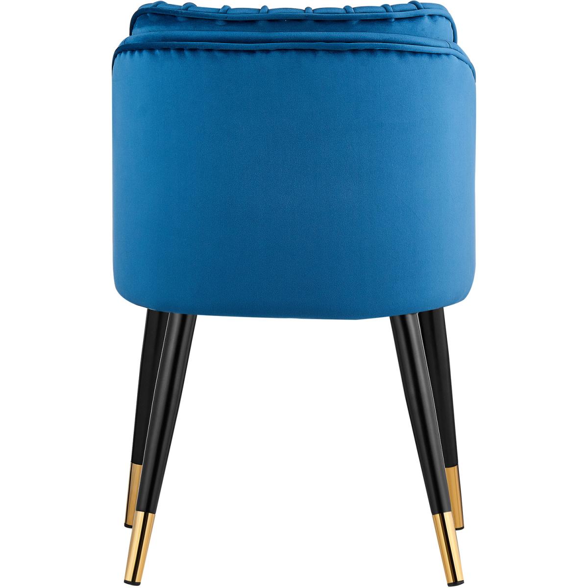 Milano Velvet Dining Chairs Set of 4 - Blue / Silver End Caps – image 10