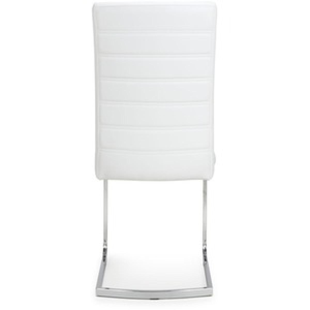 Pair Of Callisto Leather Effect White Dining Chair – image 13