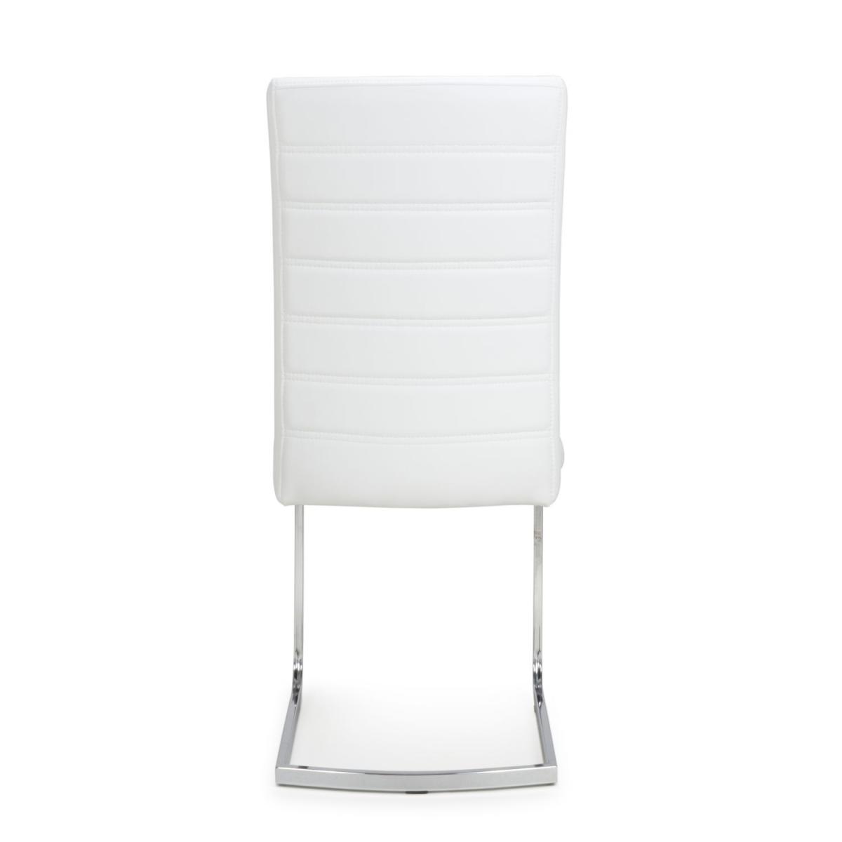 Pair Of Callisto Leather Effect White Dining Chair – image 6