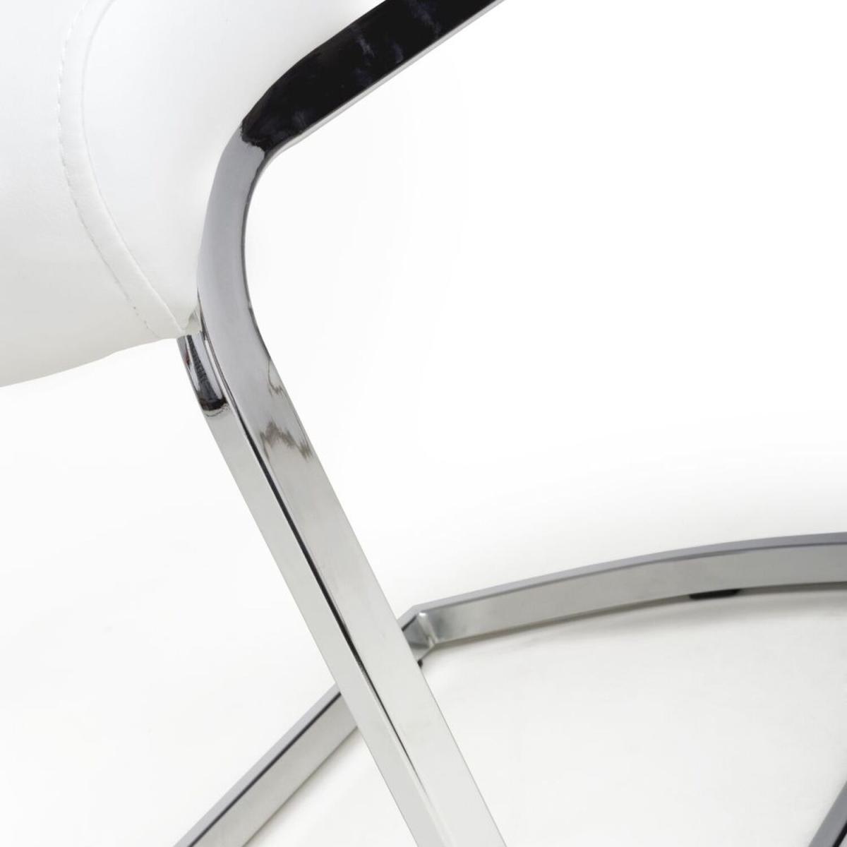 Pair Of Callisto Leather Effect White Dining Chair – image 7