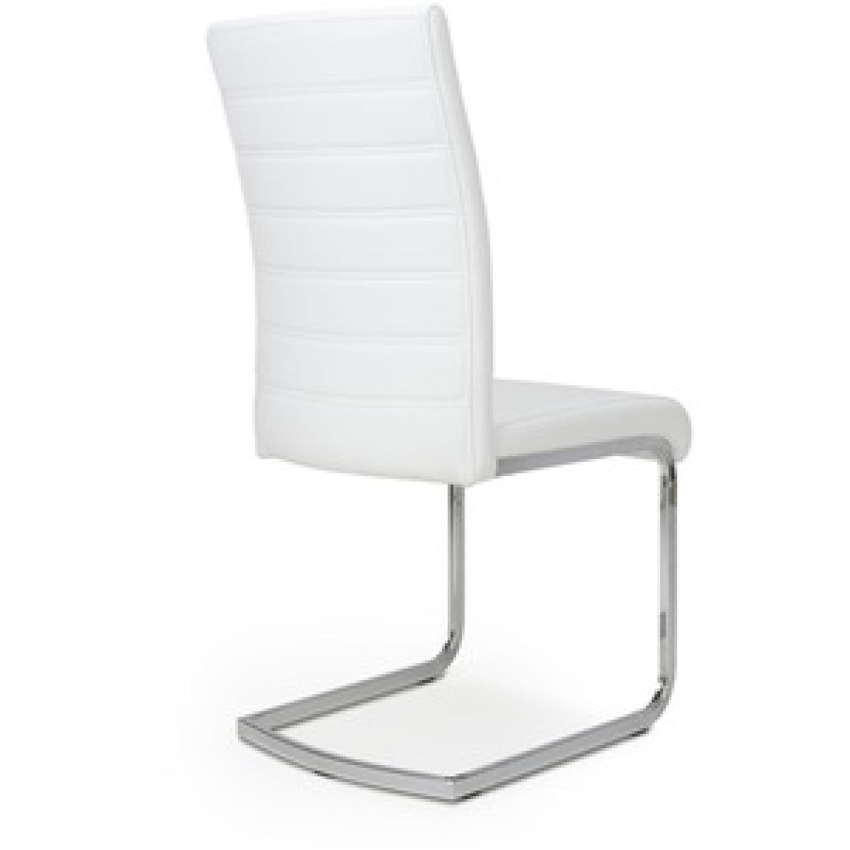 Pair Of Callisto Leather Effect White Dining Chair – image 10