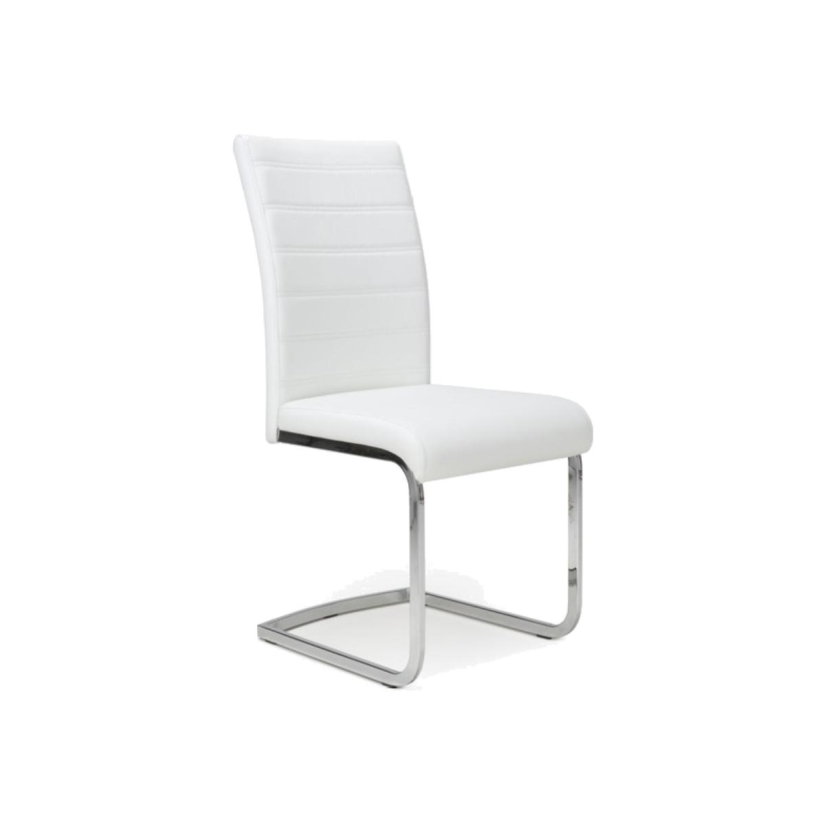 Pair Of Callisto Leather Effect White Dining Chair – image 1