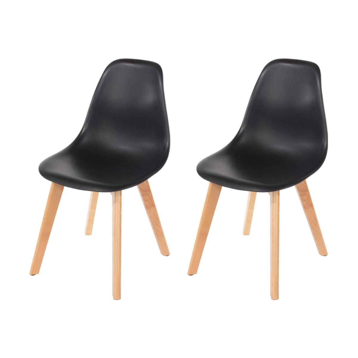 Aspen Plastic Chair Wood Legs - Black
