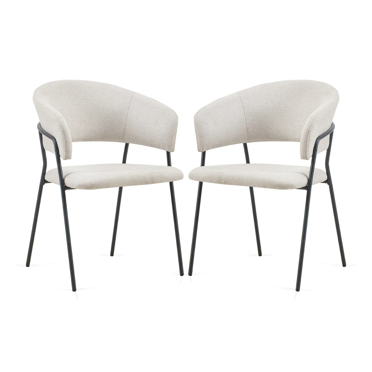 Modern Set of 4 Dining Chairs - Beige
