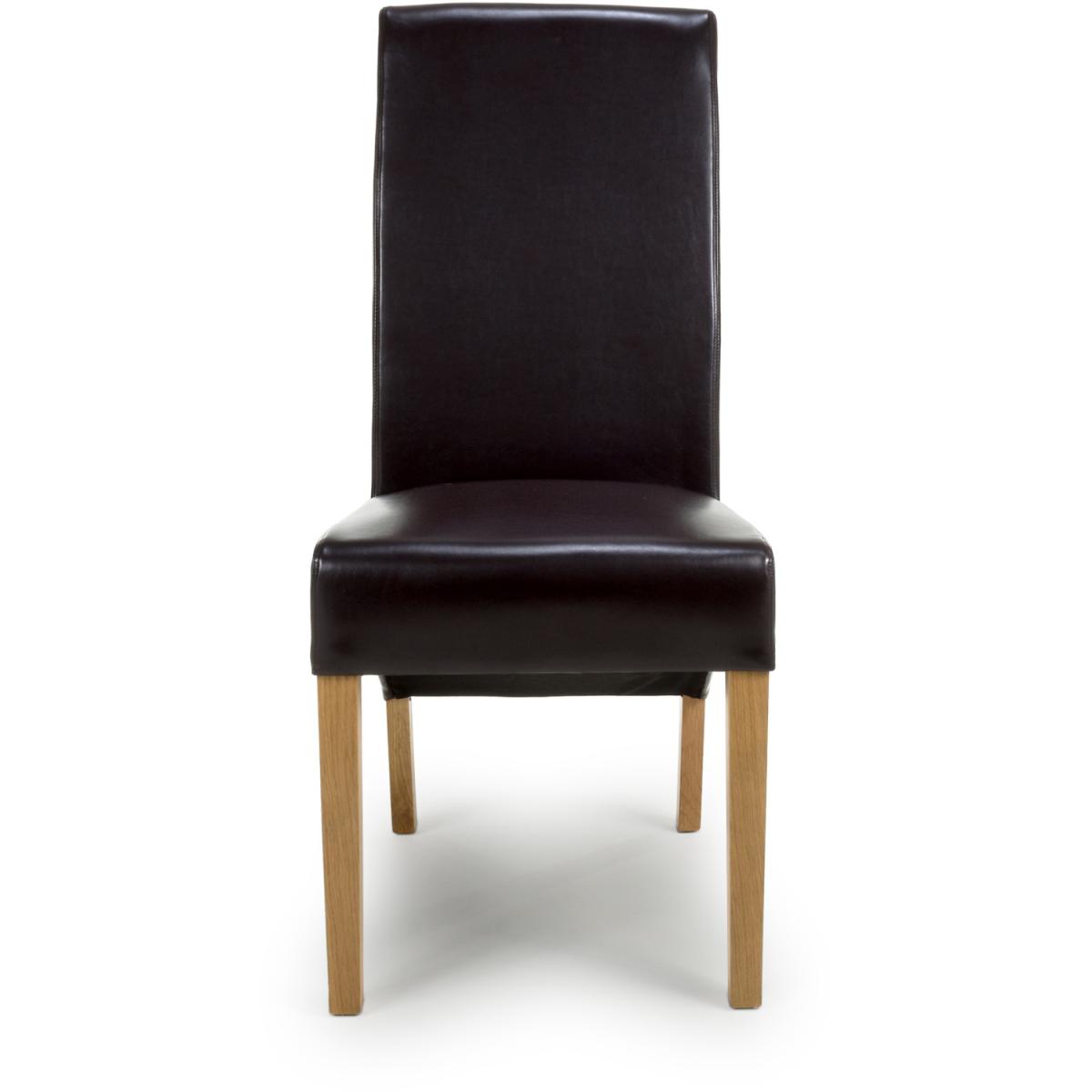 Pair Of Kenton Bonded Leather Dining Chairs - Brown – image 4