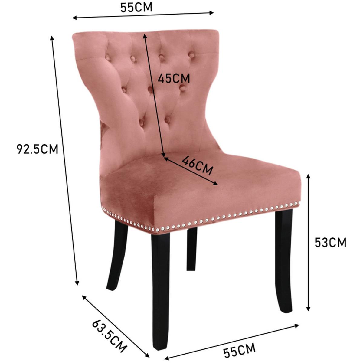 Velvet Dining Room Chairs Set - Pink – image 7