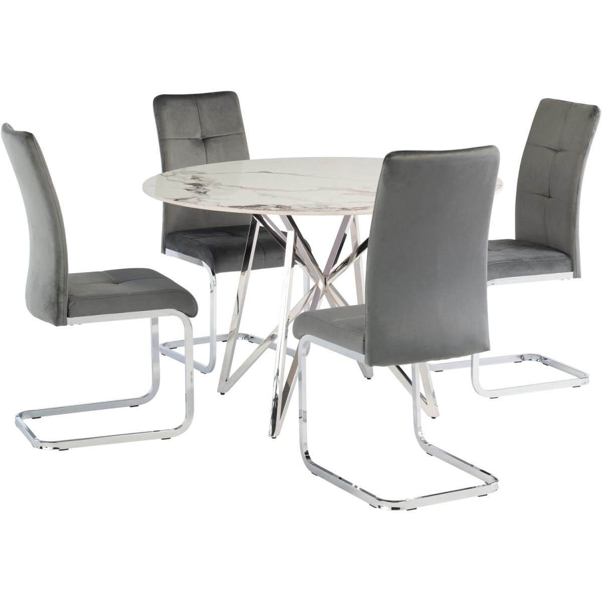 Florence Grey Velvet Dining Chair - Grey – image 3
