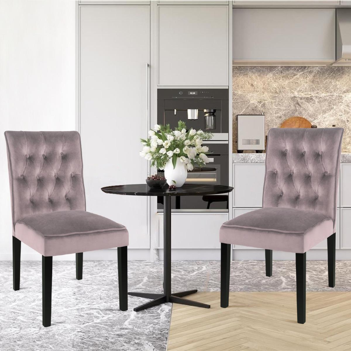 Velvet Side Chair Set Of 2 - Pink – image 8