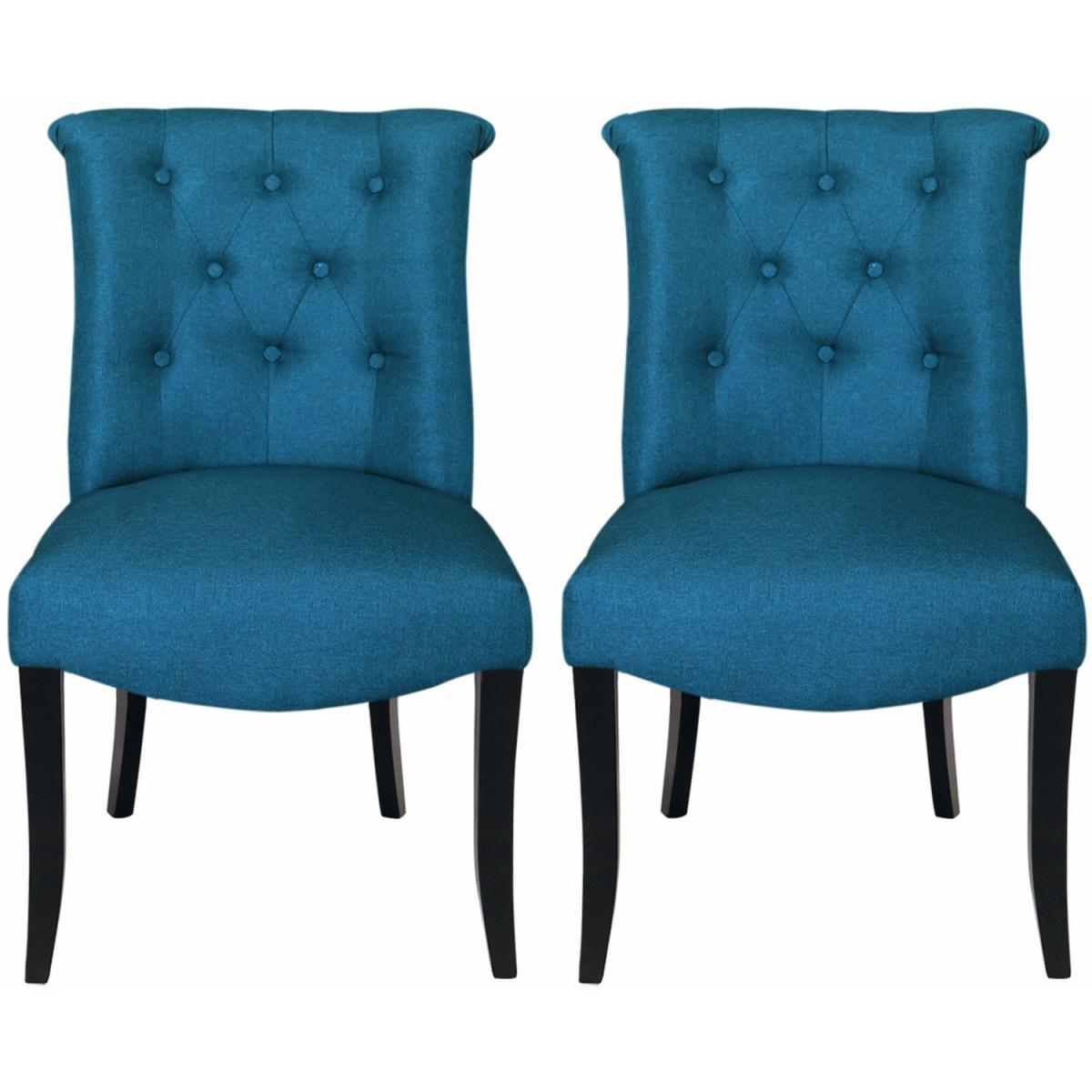 Blue Linen Dining Chair Sets of 2 - Blue – image 3