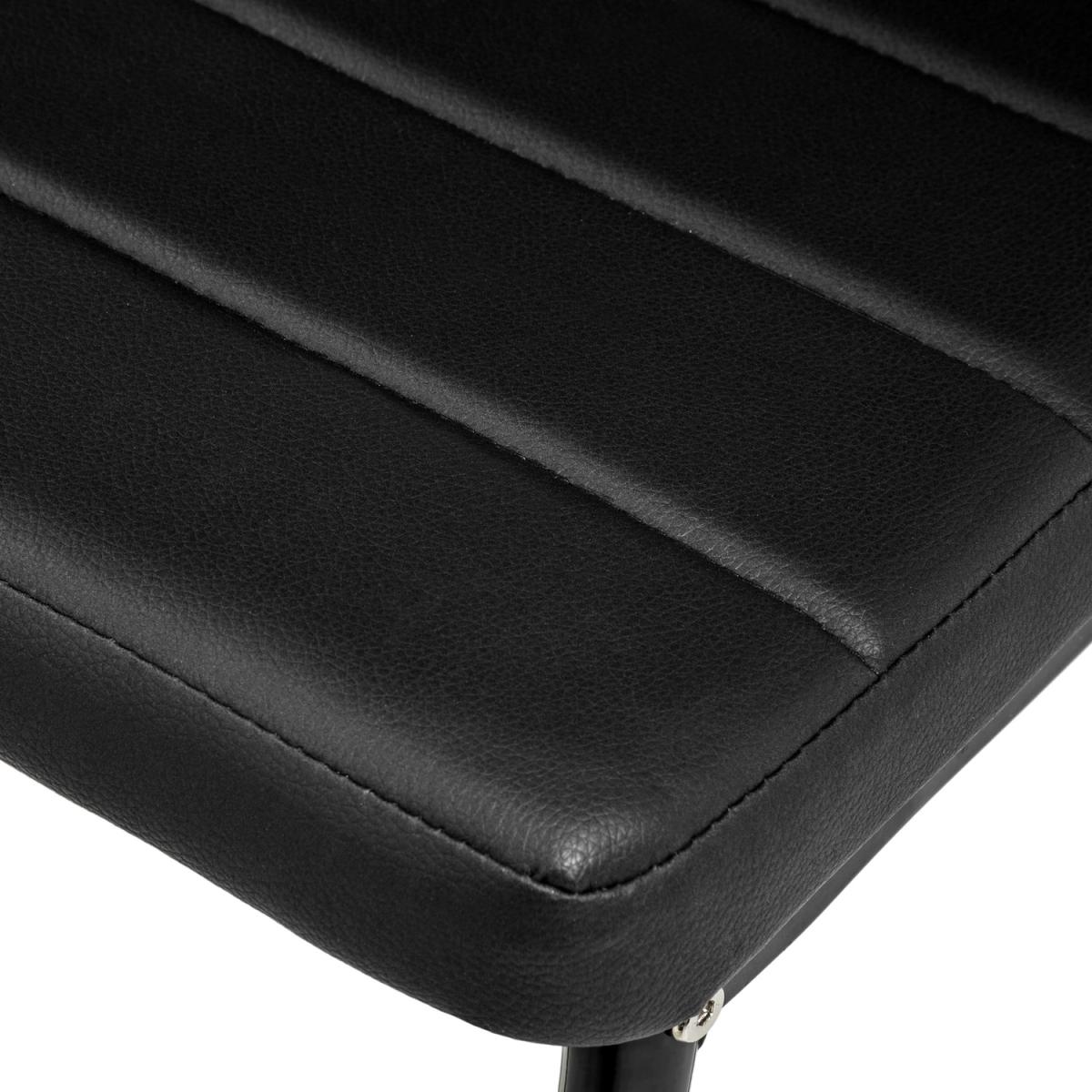 6 Synthetic Leather Dining Chairs - Black – image 2