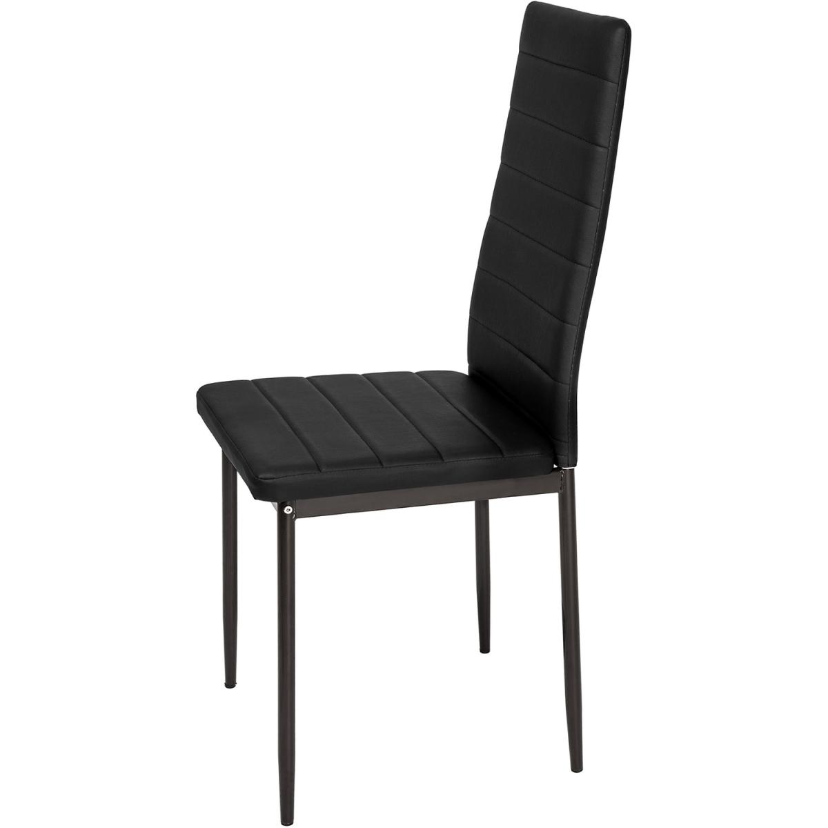 6 Synthetic Leather Dining Chairs - Black – image 3