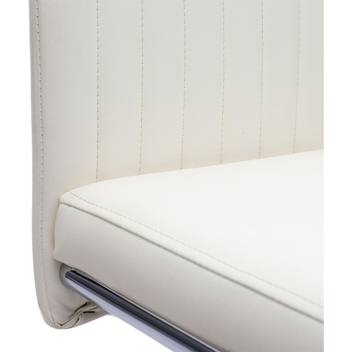 Classic Stitch PU Leather Dining Side Chairs - White – image 3