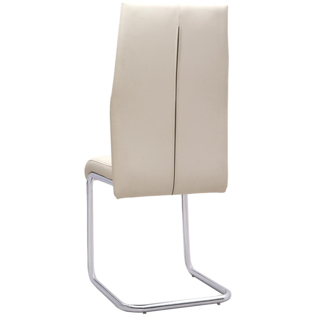 Classic Stitch PU Leather Dining Side Chairs - White – image 5