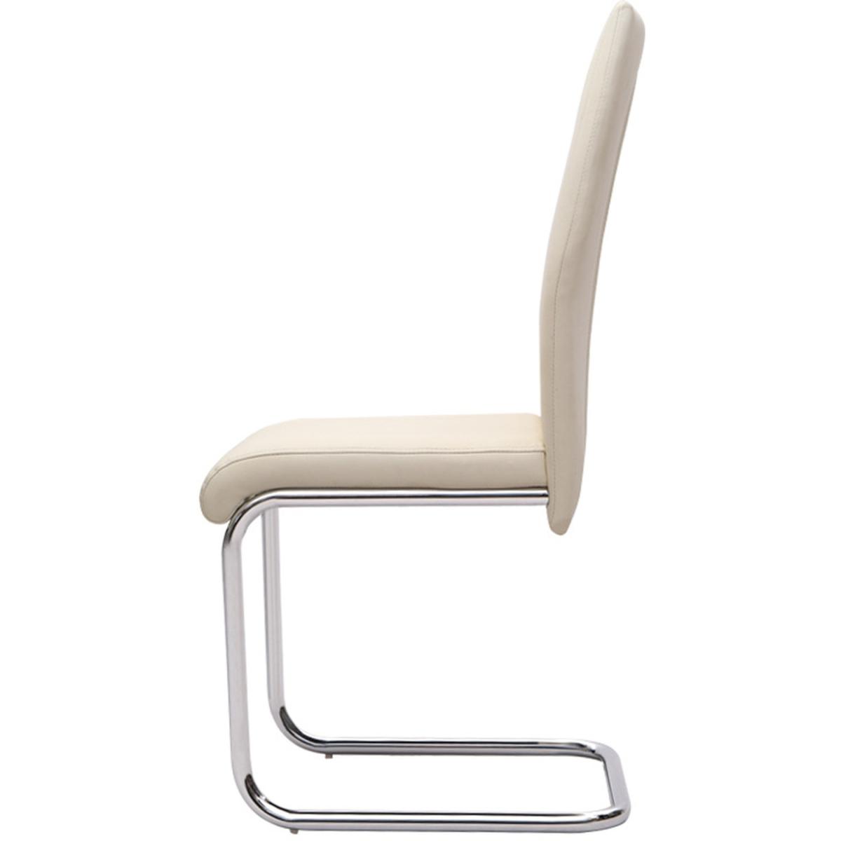 Classic Stitch PU Leather Dining Side Chairs - White – image 6