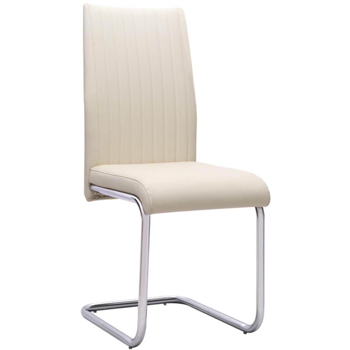 Classic Stitch PU Leather Dining Side Chairs - White – image 7