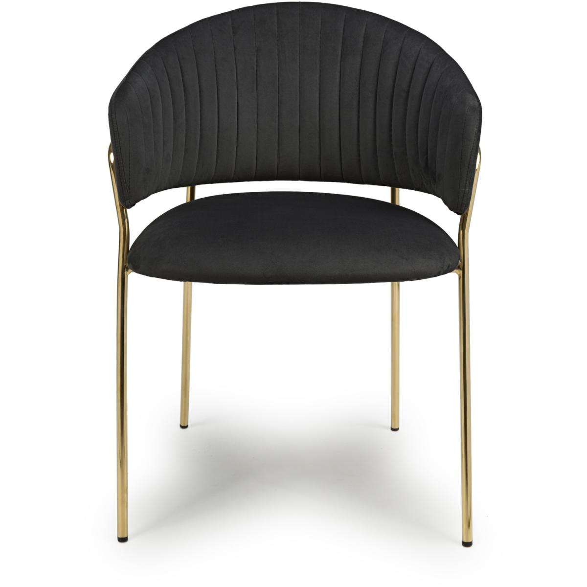 Pair of Maya Brushed Velvet Dining Chairs - Black – image 2