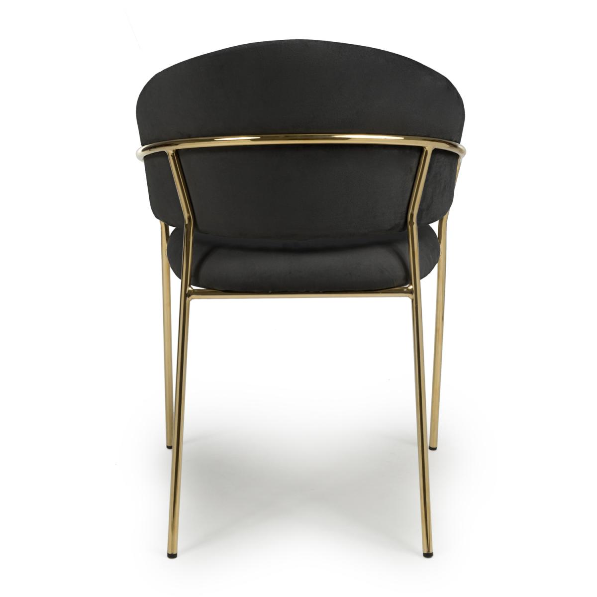 Pair of Maya Brushed Velvet Dining Chairs - Black – image 3