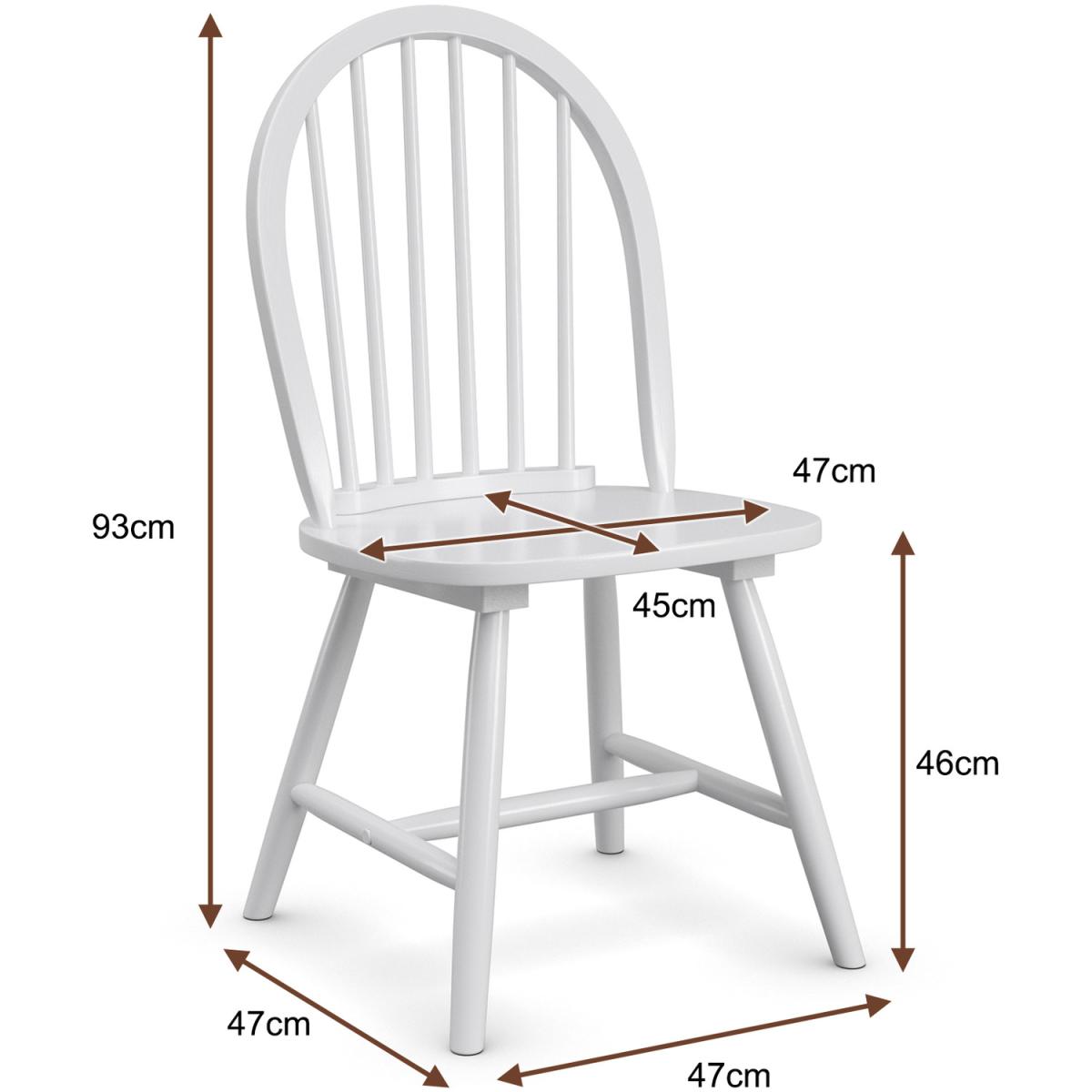 Costway 2 Pcs Wooden Dining Chair Set-White - White – image 3