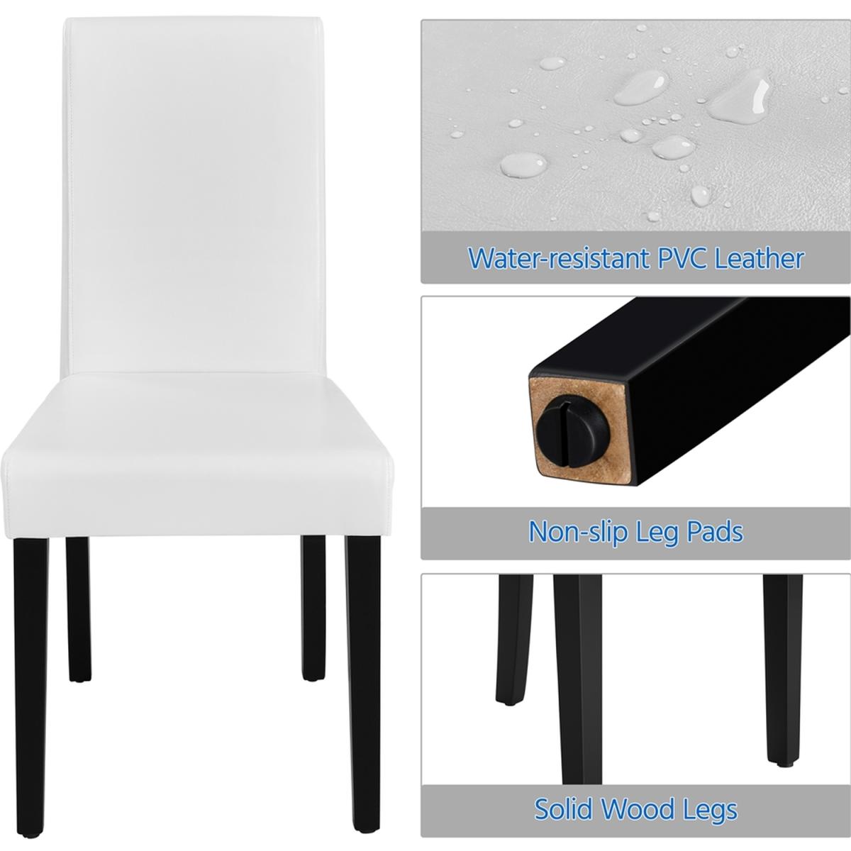 Set of 4 High Back Padded Parson Dining Chair - White – image 4
