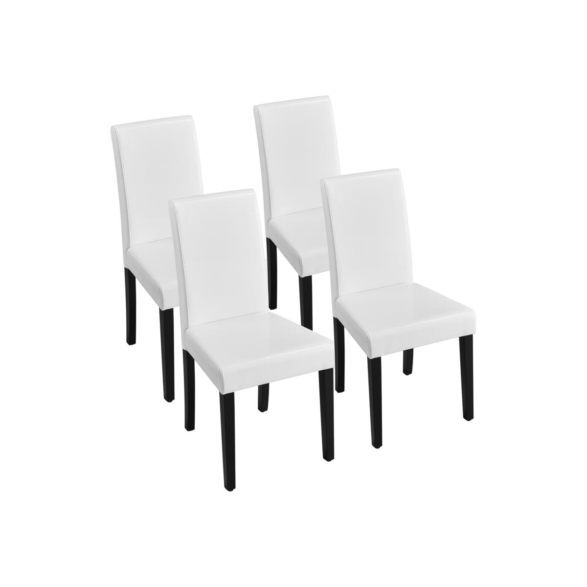 Set of 4 High Back Padded Parson Dining Chair - White – image 1
