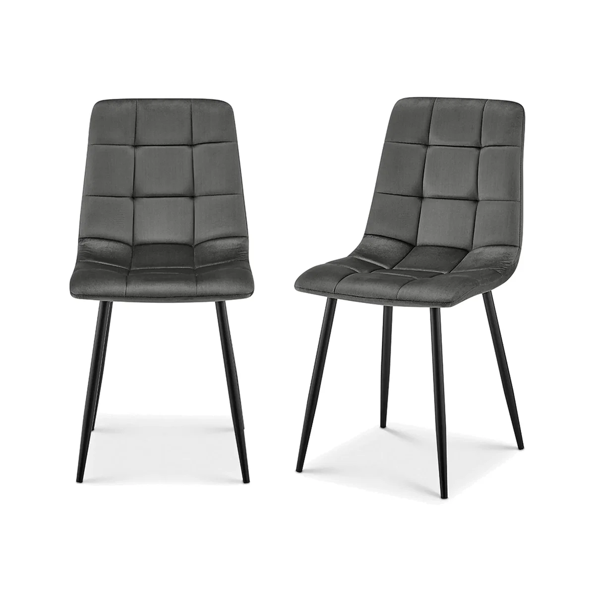 Zurich Embossed Velvet Dining Chair - Grey / 2 – image 1