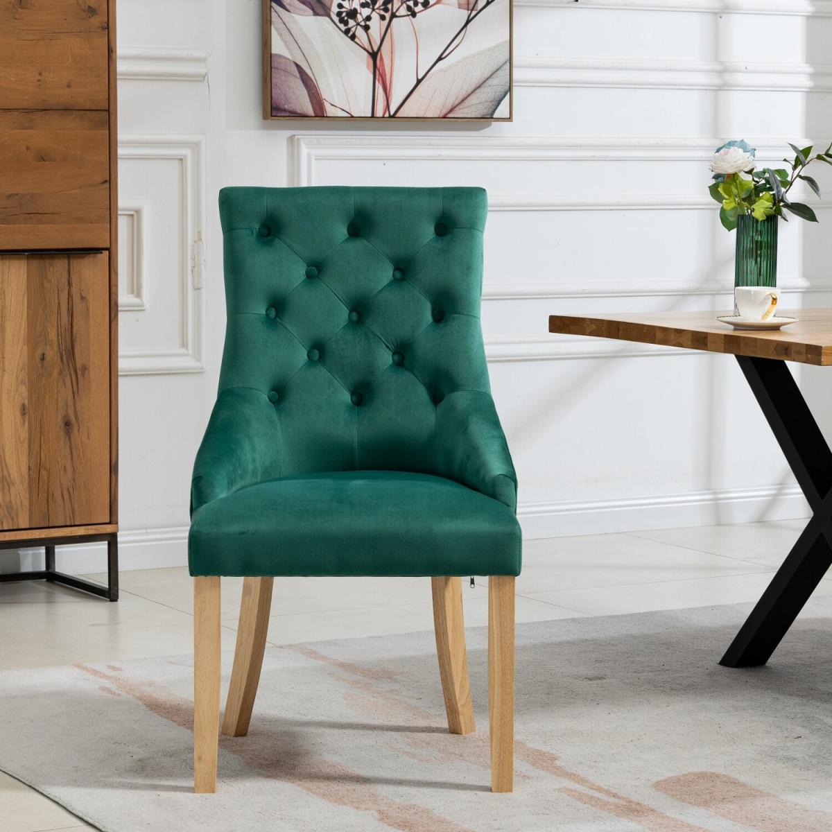 Set of 2 Ravenna Velvet Dining Chairs - Green – image 3