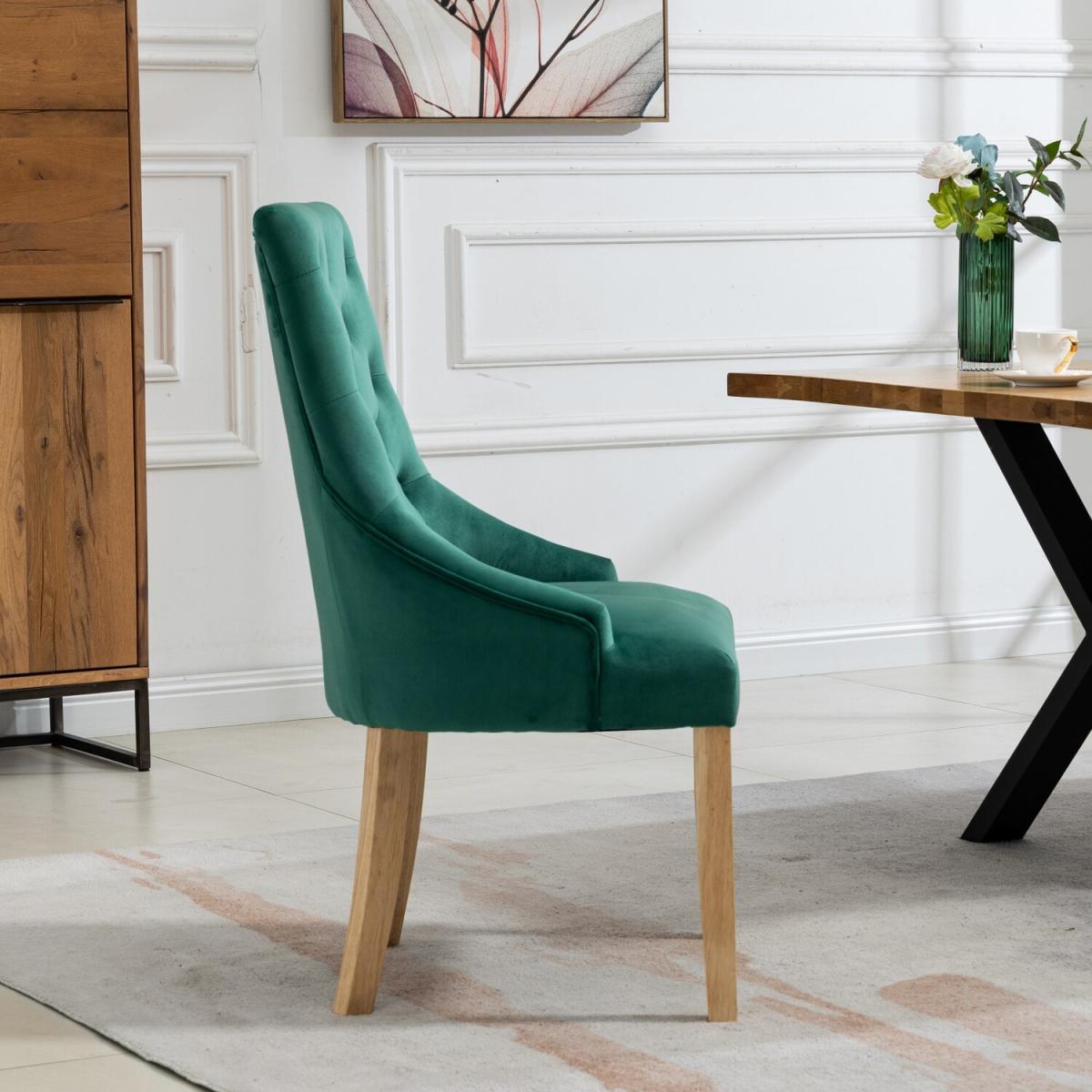 Set of 2 Ravenna Velvet Dining Chairs - Green – image 4