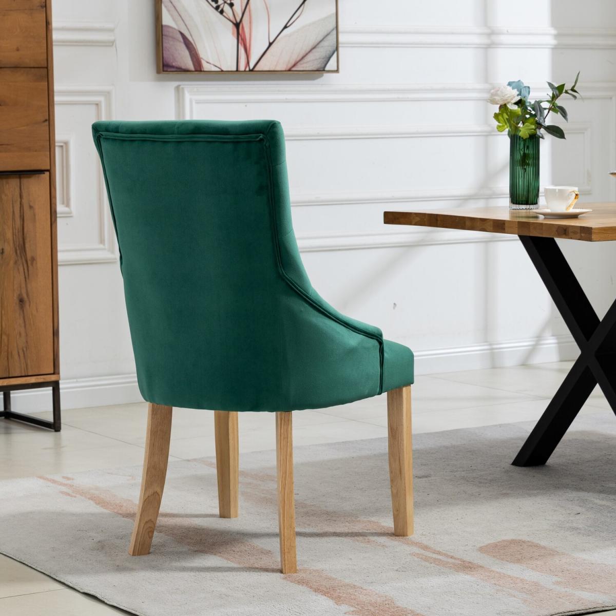Set of 2 Ravenna Velvet Dining Chairs - Green – image 5