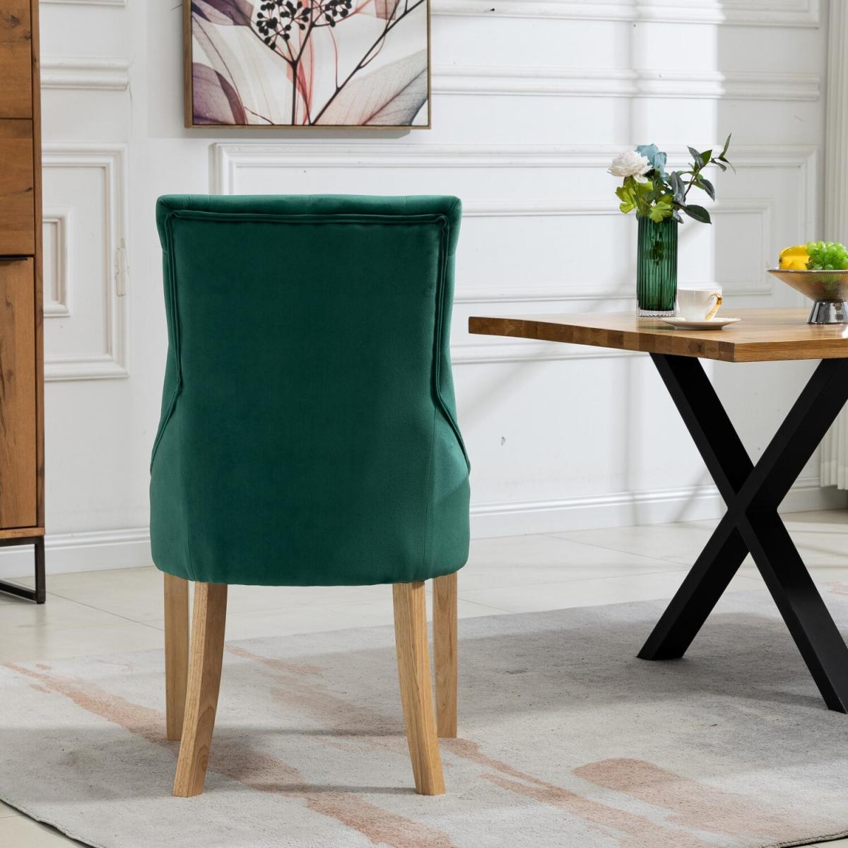 Set of 2 Ravenna Velvet Dining Chairs - Green – image 6