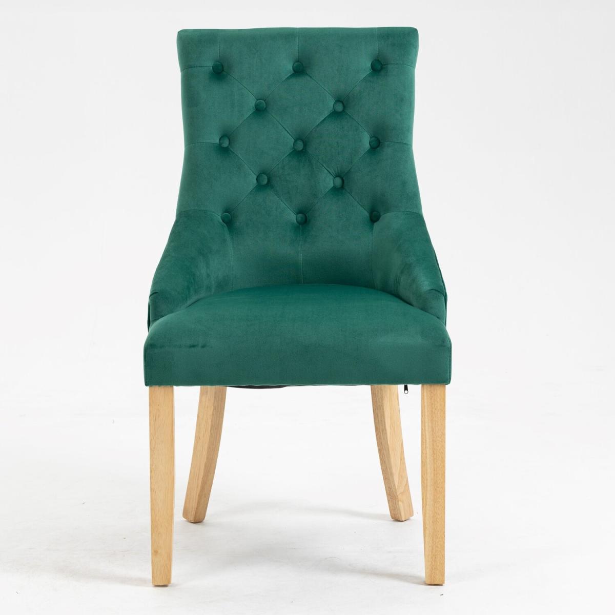 Set of 2 Ravenna Velvet Dining Chairs - Green – image 7