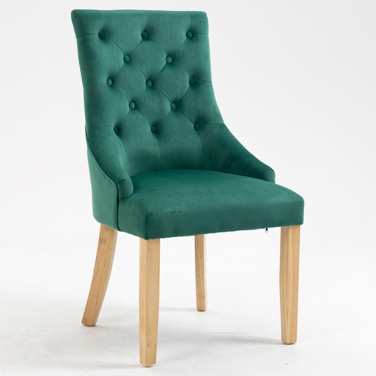 Set of 2 Ravenna Velvet Dining Chairs - Green – image 8
