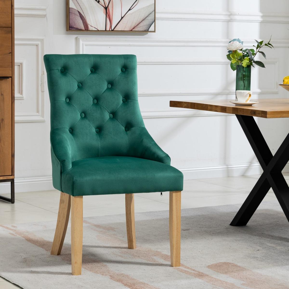 Set of 2 Ravenna Velvet Dining Chairs - Green – image 1