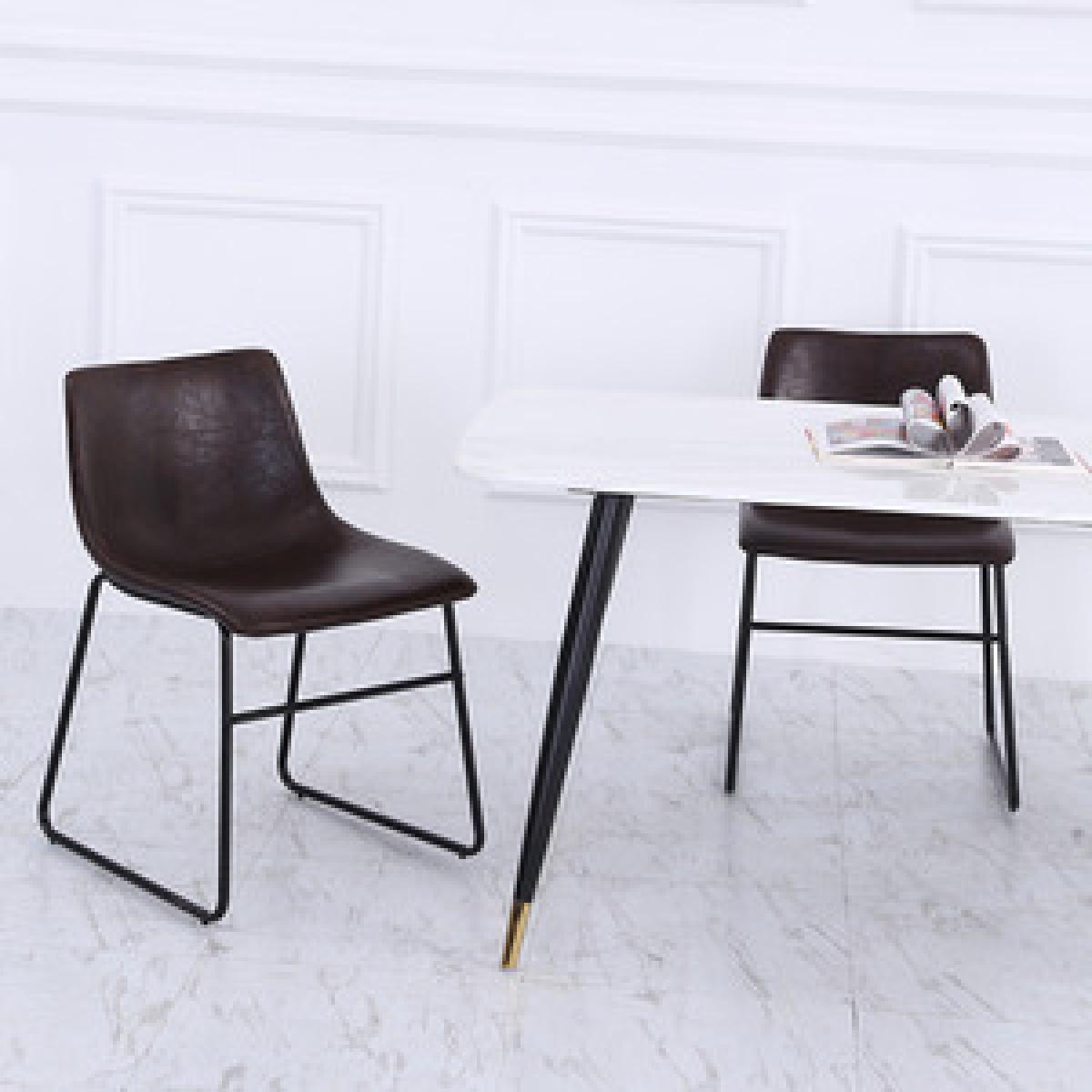 Leather Dining Chairs Set Of 2 - Brown – image 16