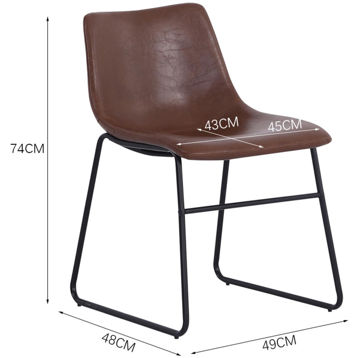Leather Dining Chairs Set Of 2 - Brown – image 9