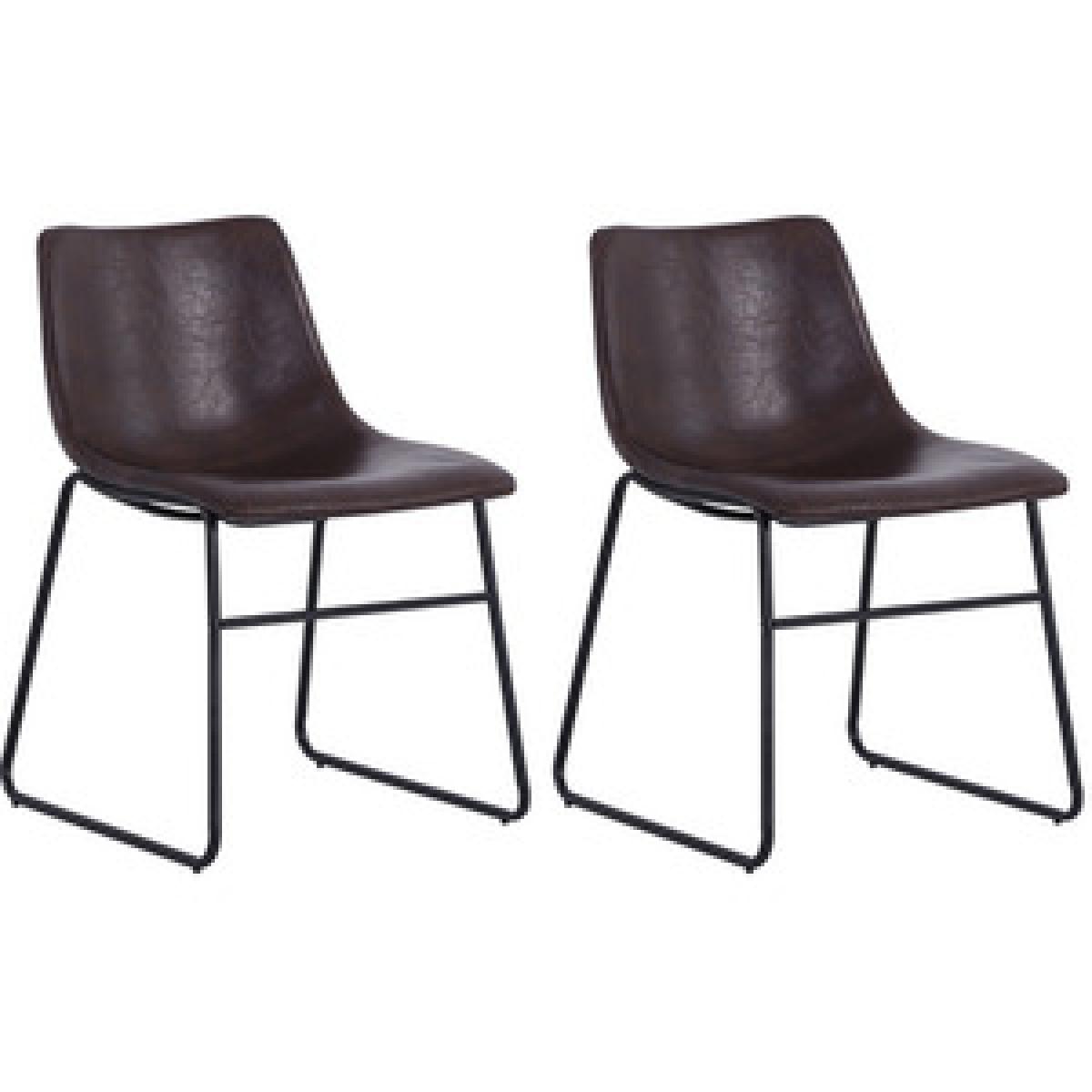 Leather Dining Chairs Set Of 2 - Brown – image 10
