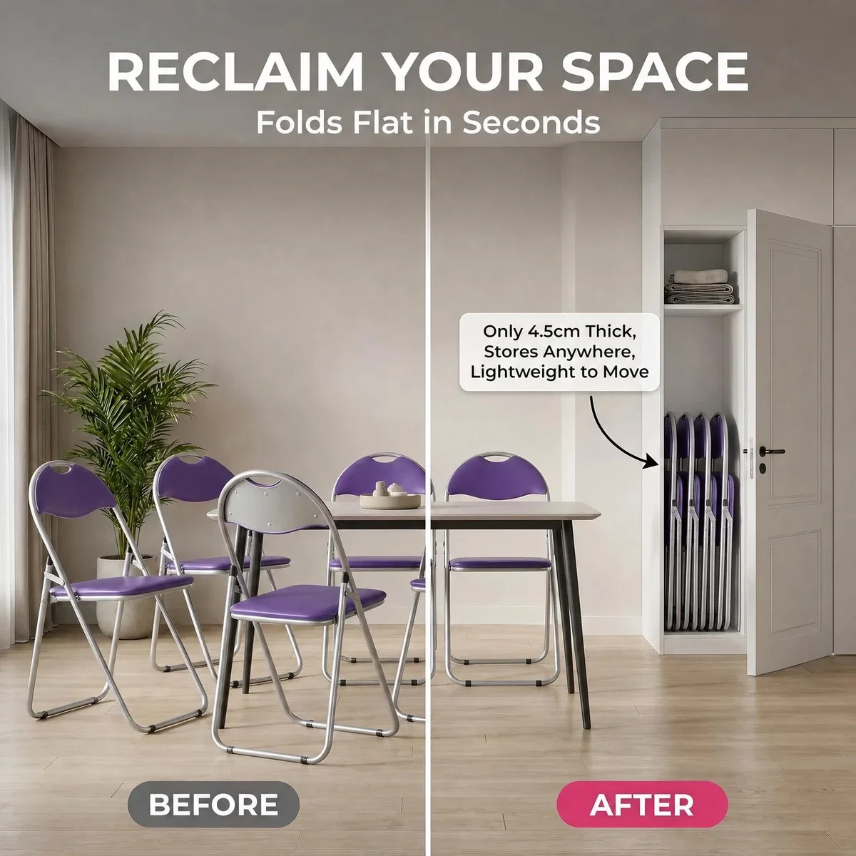 Candy Folding Dining Chair - Purple / 1 – image 3