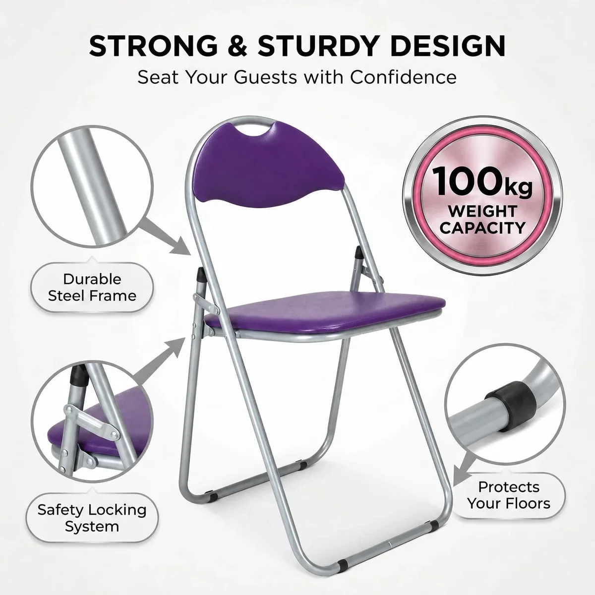 Candy Folding Dining Chair - Purple / 1 – image 4