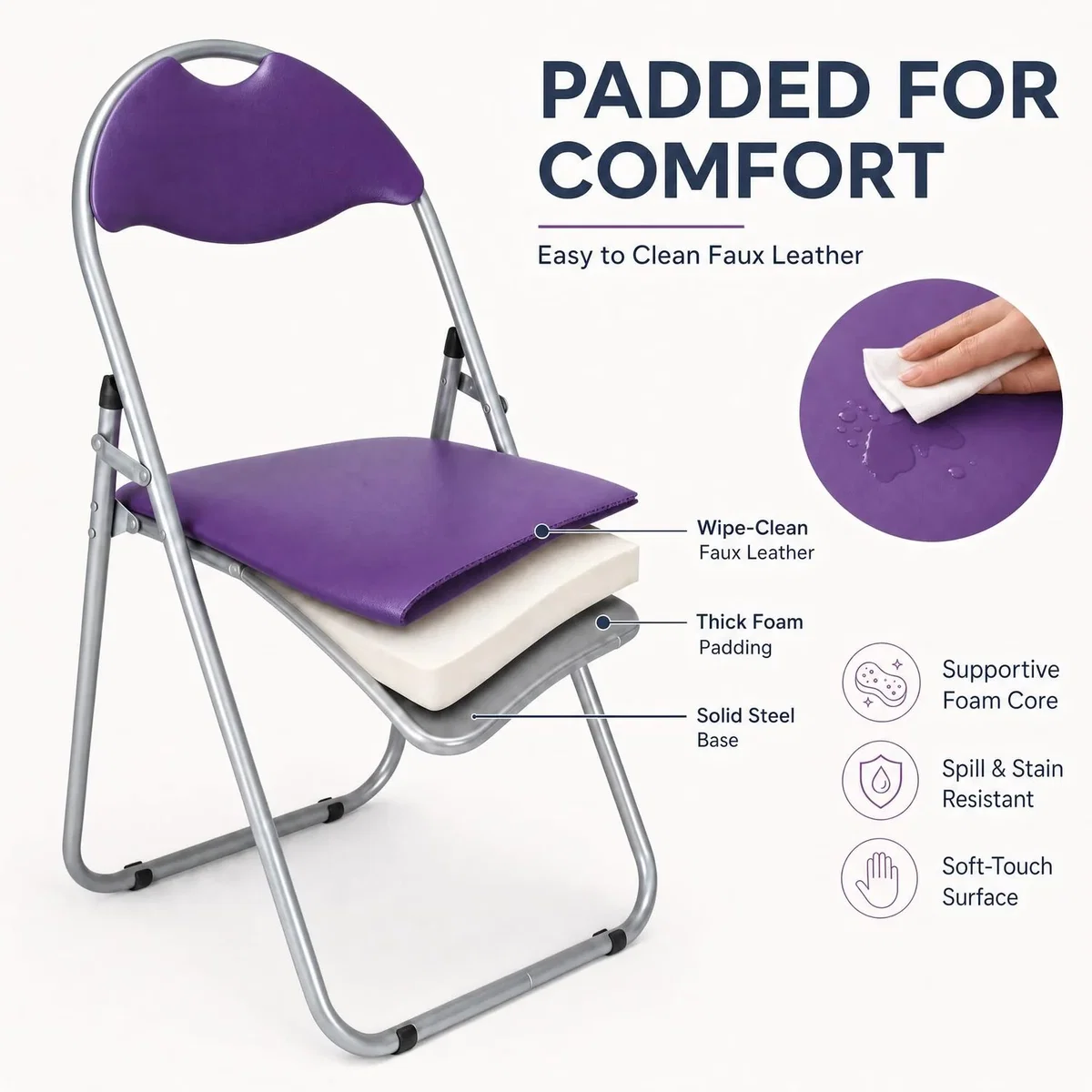 Candy Folding Dining Chair - Purple / 1 – image 5