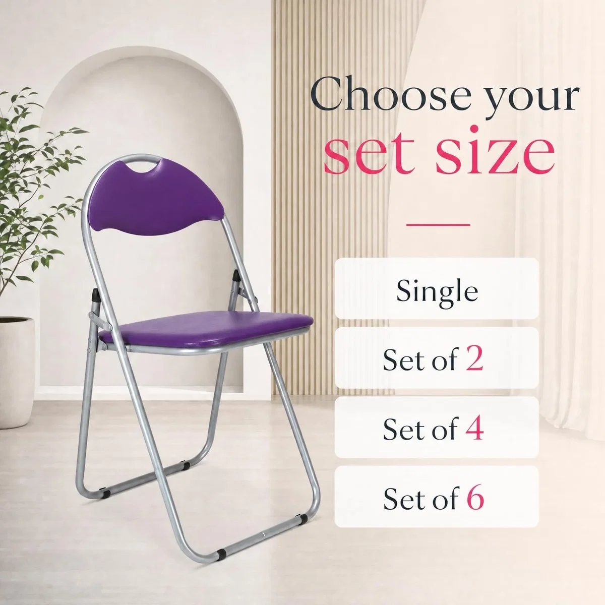 Candy Folding Dining Chair - Purple / 1 – image 9