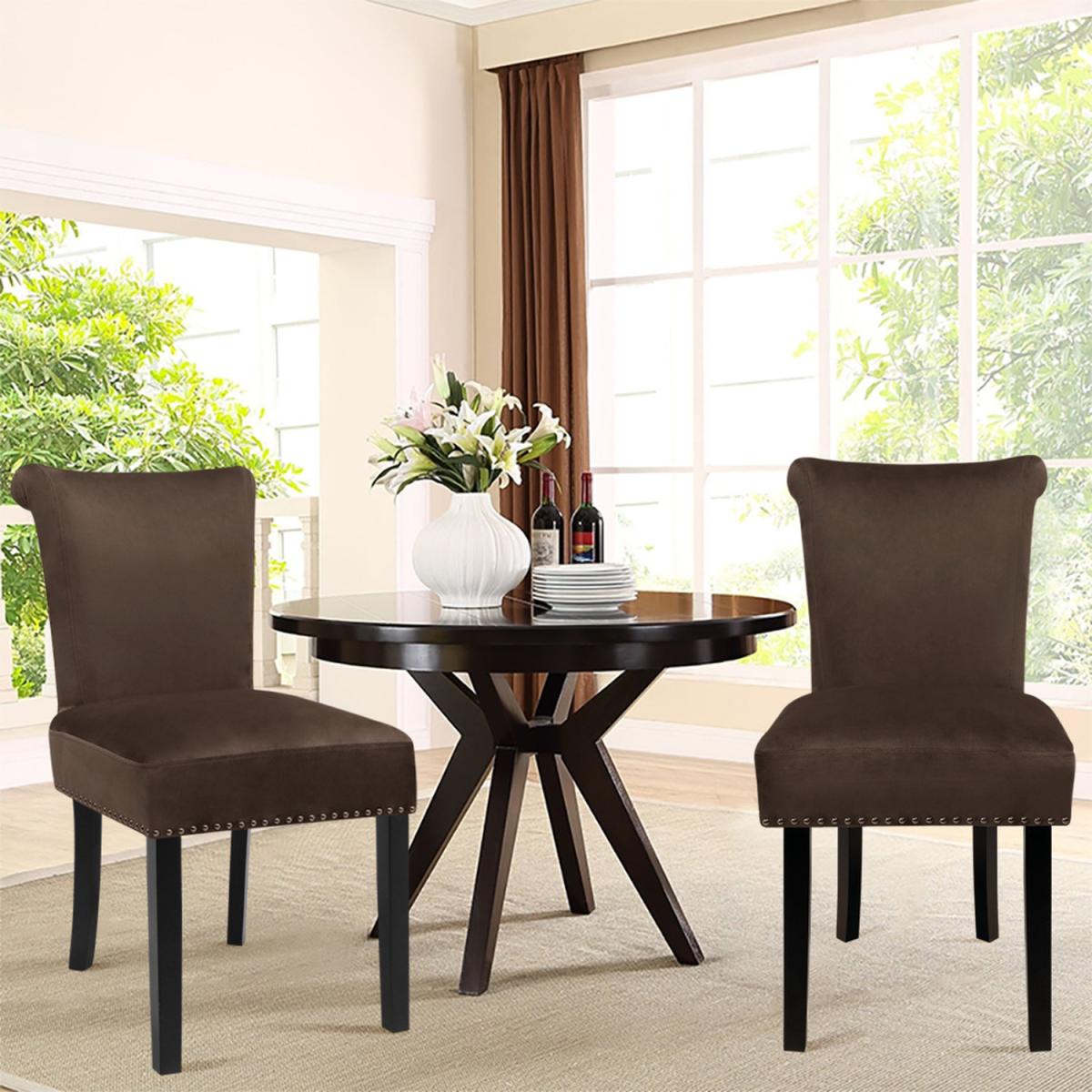 Velvet Comfy Dining Chairs Set - Grey – image 15